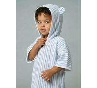VERTBAUDET Poncho De Bain Bébé Animaux Avec Coton Recyclé rayé bleu 12/18M(74/81)