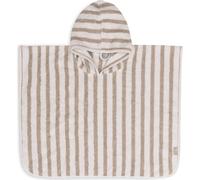 Poncho de bain en éponge beige, blanc 4A