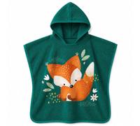 Poncho De Bain Enfant À Capuche En Coton Animaux Vert Paon TU