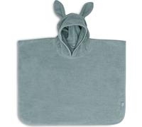 Jollein Poncho de bain Terry 1 à 4 ans – 100% coton éponge, vert mer, capuche et oreilles, Oeko-Tex