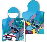 Poncho De Bain Lilo And Stitch à Capuche en coton (FR/ES, Âge, Taille unique, Taille normale, Ponche de bain Stitch en blue)