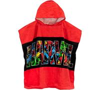 Marvel Poncho De Bain Avenger | Serviette Enfant Garçon Spiderman | Capuche Hulk | Taille Unique Rouge