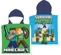 Poncho De Bain Minecraft - Capuche Poncho De Bain Minecraft 50 X 100 cm (FR/ES, Âge, Taille unique, Taille normale, Poncho Minecraft)