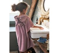 Poncho de bain personnalisable Biche parme 4/6A