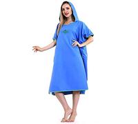 Poncho de bain, poncho de surf, serviette ultra légère, serviette de bain, poncho de plage, aide à la déménagement, peignoir à séchage rapide, enfants, 90 x 110 cm (bleu foncé)