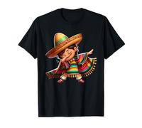 Poncho de Dabbing Fille Mexicaine Happy Party Cinco de Mayo T-Shirt