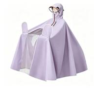 Poncho de Pluie à Capuche, ImperméAble pour VéLo ÉLectrique avec Fermeture ÉClair au Col et FenêTre Transparente à 180° pour Les Trajets Quotidiens(Purple,5XL)