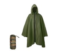 Poncho de pluie adulte grande taille avec capuche et fermeture éclair, poncho para lluvia, poncho tactique adulte pour camping, randonnée, vert foncé, XL-3XL