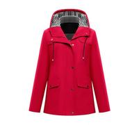 Poncho De Pluie Femme Mode Saison Chaude Fitness Chic Chaud Blouson Veste Chaude Transparent Imperméables Softshell Parka Femme Hiver Chaud Couverture Imperméable Rouge XL