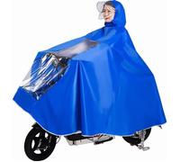 Poncho de pluie grande taille Tissu Oxford épais homme et femme avec bord et visière vélo électrique, moto couverture sans miroir XXXXL