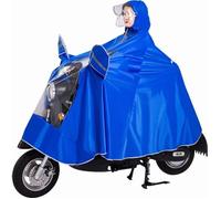 Poncho de pluie grande taille Tissu Oxford épais homme et femme avec bord et visière vélo électrique, moto couverture de miroir XXXXXL