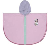Poncho de Pluie Imperméable Minnie Mouse pour Enfant - Taille 5/6 ans - Rose avec Capuche et Bords Mauves - en PVC avec Fermeture à Boutons - Produit Original Conçu en Espagne