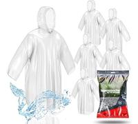 Poncho de pluie jetable & à usage unique avec capuche - Taille unique - Cape de pluie pour festival - Poncho de pluie - Cape de pluie - Transparent & imperméable pour vélo & adultes - Femmes & Hommes