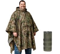 Poncho de pluie pour adulte grande taille avec capuche, poncho camouflage imperméable, poncho militaire pour camping, randonnée, pêche, voyage et plein air, facile à ranger.