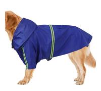 Poncho de pluie pour chien, veste imperméable et coupe-vent pour animaux de compagnie | Poncho de pluie réglable pour animaux de compagnie avec capuche et bande réfléchissante, bonne visibilité