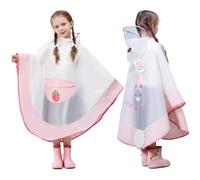 Poncho de pluie pour enfants, cape de pluie imperméable avec capuche, portable et pliable pour garçons et filles, poncho de pluie vélo avec sac de rangement, protection contre la pluie pour enfants