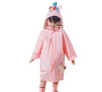 Poncho de Pluie pour Enfants Capuche ImperméAble EVA Léger Manteaux Imperméables Mignon Dessin Animé Cape de Pluie pour Garçons Filles 2-10 Ans Rose 5-6 Ans