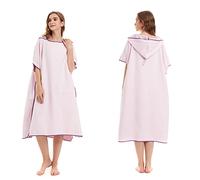 Poncho de surf à séchage rapide avec capuche pour adultes, hommes et femmes, combinaison de plage en microfibre pour le surf, la natation, le bain, parka - Taille unique