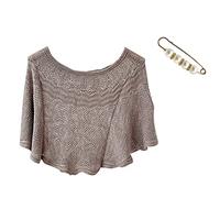 Poncho d'été élégant pour femme - Paréos en coton - Écharpe en coton - Cape pour femme - Châle et tunique - Col rond - Pull - Cape Cardigan - Foulard et tunique, kaki, taille unique