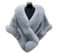 MZSKLW Poncho d'hiver Châle Tendance Doux Automne Hiver Mariage Manteau Chaud de mariée, vêtements d'extérieur au Toucher Fin, Manteau Cape for Le Travail Femme Manteau Cape(Grey)
