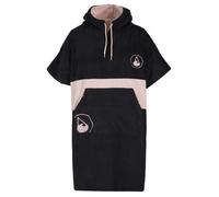 Poncho en coton velours Wave Hawaii - noir/sable - taille M - capuche double épaisseur et grande poche avant M