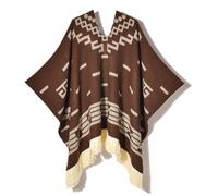 Poncho En Laine D'alpaga De Qualité Supérieure, Pull De Cowboy Occidental De Style Ethnique, Cape Unisexe Douce Et Chaude Et Durable For Costume(Burgundy)