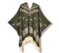 Poncho En Laine D'alpaga De Qualité Supérieure, Pull De Cowboy Occidental De Style Ethnique, Cape Unisexe Douce Et Chaude Et Durable For Costume(Green)