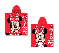 Poncho en microfibre fille Disney Minnie Rouge 50x100 cm