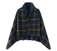 Poncho femme avec grand pull à l'avant, surmatelas enveloppant, tricoté, élégant, écharpes, cape pour automne et hiver, Vert foncé., 100*140cm