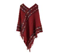Poncho Femme Hiver Élégant Châle Femme Chauds Poncho Cape Réversible Écharpe Châle Ethnique Poncho Femme Châle Femme Écharpe Cape Tricoté Pull Ouverture Avant