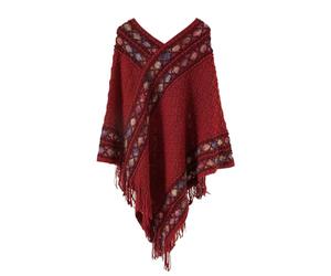 Poncho Femme Hiver Élégant Châle Femme Chauds Poncho Cape Réversible Écharpe Châle Ethnique Poncho Femme Châle Femme Écharpe Cape Tricoté Pull Ouverture Avant