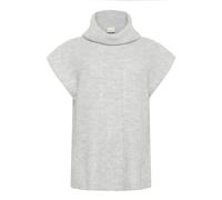 Kaffe Curve - Poncho Gris Chiné en Tricot avec Col Roulé - Femme - Pulls - Gris - Taille: 42 FR