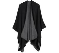 Poncho Femmes - FUNMOON - Cachemire - Noir - Hiver - Tricoté S