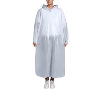 Poncho imperméable à capuche bleu avec drapé pleine longueur | Construction en polyéthylène, manches amples, design à capuche pour vêtements de pluie