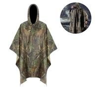 Poncho Imperméable D'extérieur 140 X 200 Cm Avec Fermeture Éclair, Style Camouflage, Multi-Usage Pour La Randonnée, La Pêche Et Les Pique-Niques