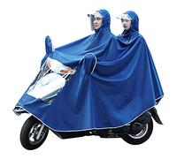 Poncho Imperméable Double Personnes Pour Vélo Moto - Cape de Pluie Longue Pliable Haute Visibilité - Veste Coupe-vent Avec Capuche Pour Homme Femme 7XL