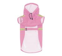 Poncho imperméable pour chien - Veste de pluie légère et portable pour animal de compagnie - Poncho réglable avec capuche et bande réfléchissante - Bonne visibilité et respirante