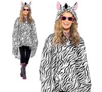 Poncho Imperméable Pour Jardin Fête Festival Veste Imprimé Zèbre Robe Chic