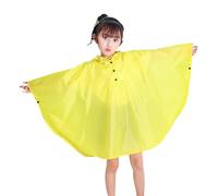 Poncho imperméable surdimensionné à manches longues avec capuche pour garçons et filles - Housse de pluie réutilisable avec poche - Manteau de pluie léger et décontracté (jaune, 9 à 13 ans)