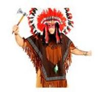 poncho indien adulte - widmann 00075 Marron G