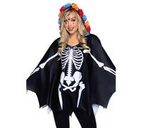 Poncho Jour des morts femme Leg Avenue Multicolore TU