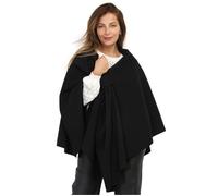 Poncho - LA MODEUSE - Asymétrique - Noir - Taille unique - Effet nœud XXL