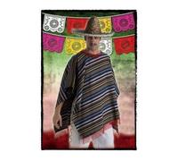 Poncho Mexicain Adulte Noir - Idéal pour Déguisement - Mixte
