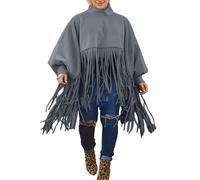 Poncho Mexicain Déguisement Carnaval Femme Costume Deguisement Cowboy Indien Mardi Gras Tenue Cape Hippie Western,Déguisement Cowgirl pour Carnaval Halloween Festival et Soirée à Thème Grey 4XL