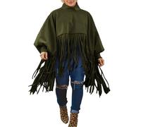 Poncho Mexicain Déguisement Carnaval Femme Costume Deguisement Cowboy Indien Mardi Gras Tenue Cape Hippie Western,Déguisement Cowgirl pour Carnaval Halloween Festival et Soirée à Thème Green 3XL