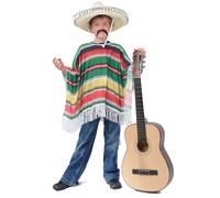 DEGUISE TOI - Poncho Mexicain Enfant - Poncho - Taille Unique - Coloré - Déguisements Enfants - Polyester - Laver à la Main - Carnaval