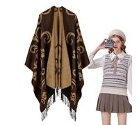 Poncho ouvert sur le devant, châles décontractés pour femmes, grandes écharpes d'hiver longues et chaudes - Châles cardigan avec écharpe décontractée pour femme oversize pour travailler, se réunir