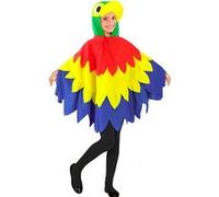 W WIDMANN MILANO Party Fashion - Costume enfant perroquet, poncho avec capuche, oiseau, costume animalier, déguisements de carnaval
