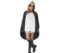 Smiffy's Poncho de fête Manchot noir et blanc avec sac à cordon Halloween
