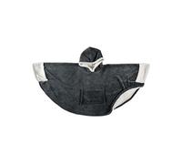 Poncho Plaid à Capuche Ultra Doux Gris Anthracite Intérieur Sherpa - POCAS -